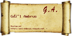 Gál Ambrus névjegykártya